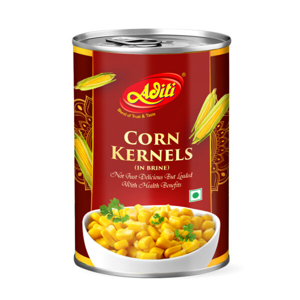 American whole kernel corn in brine front