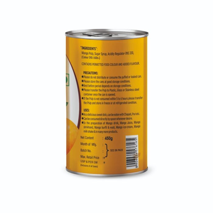 Pruthvi Alphonso Mango Pulp (Sweetened) 450 gm_2