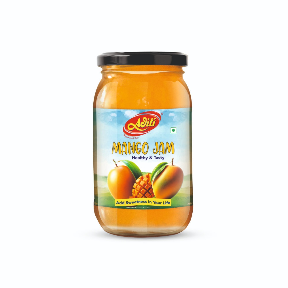 Mango Fruit Jam Glass Bottle 500 gm