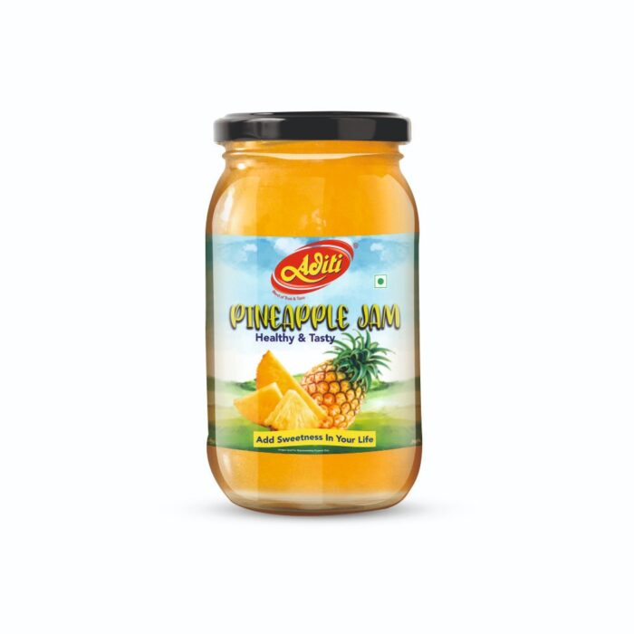 Pineapple Fruit Jam Glass Bottle 500 gm