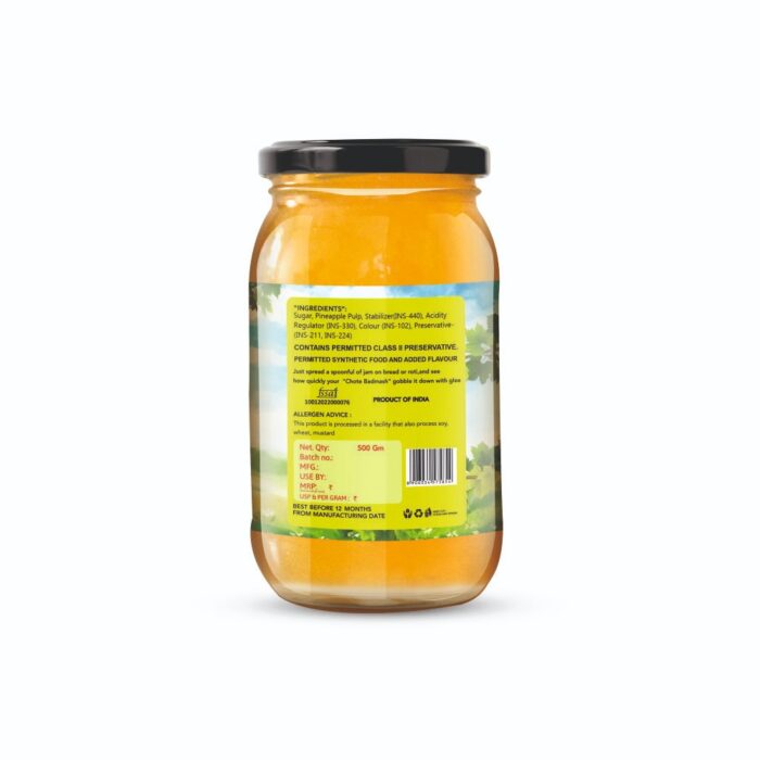 Pineapple Fruit Jam Glass Bottle 500 gm_2