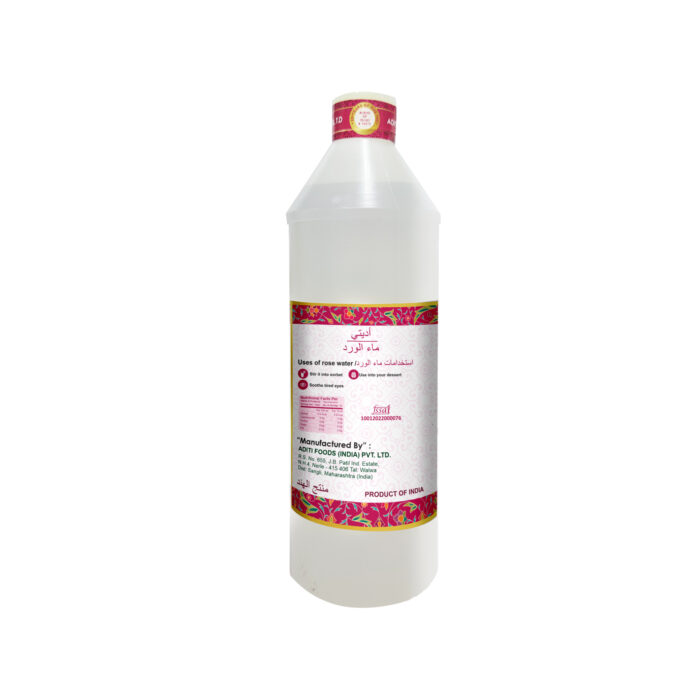 261- FRONT MOCK UP- Aditi- Rose Water-500 ml Pet Bottel Side 1